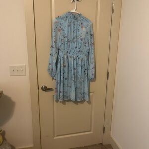 Torrid 00 starry mock neck dress blue cosmic stars blouson